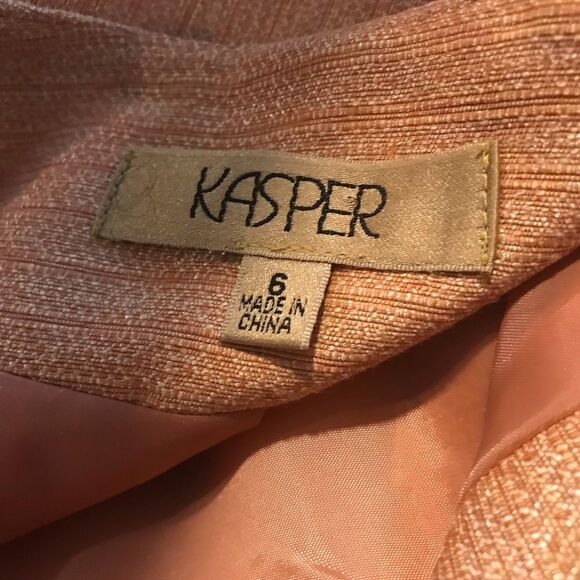 Kasper Skirt Suit Women's Size 6 Peach Metallic 2-Piece Set Skirt & Blazer - Picture 9 of 11